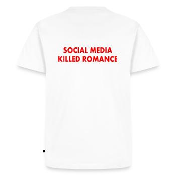 social media killed romance - Men's Premium Organic T-Shirt - white - Back - Nico (187cm)