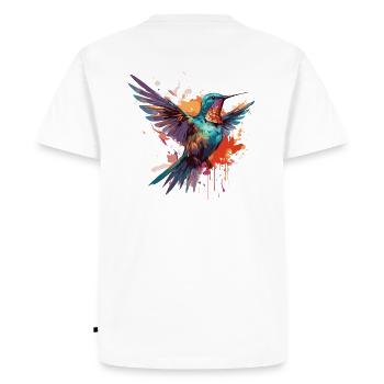 Rainbow Humming-Bird - Men's Premium Organic T-Shirt - white - Back - Nico (187cm)