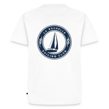 La Rochelle Voilier - T-shirt Premium bio Homme - blanc - Dos - Nico (187cm)