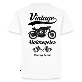 vintage motorcycles team 07 - T-shirt Premium bio Homme - blanc - Dos - Nico (187cm)