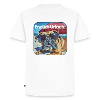 "Endlich Urlaub!" Boxer - Männer Premium Bio T-Shirt - Weiß - Hinten - Nico (187cm)