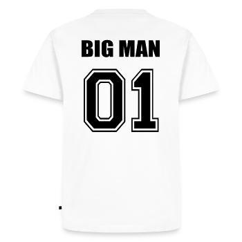 BIG MAN. Un kit pour le père et le fils. Ensemble familial. - T-shirt Premium bio Homme - blanc - Dos - Nico (187cm)