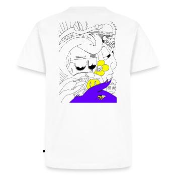 Collage de personnages - T-shirt Premium bio Homme - blanc - Dos - Nico (187cm)