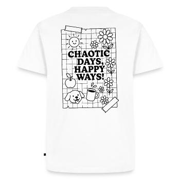 chaotic days - Men's Premium Organic T-Shirt - white - Back - Nico (187cm)