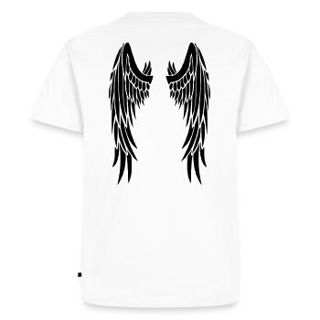 black wings - Men's Premium Organic T-Shirt - white - Back - Nico (187cm)