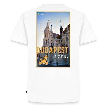 Budapest - Men's Premium Organic T-Shirt - white - Back - Nico (187cm)