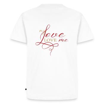 My love love me - T-shirt Premium bio Homme - blanc - Dos - Nico (187cm)