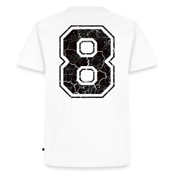 8_eight_acht_black_schwarz (fr) - T-shirt Premium bio Homme - blanc - Dos - Nico (187cm)