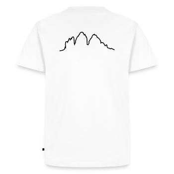 Dolomiten 3 Zinnen - Männer Premium Bio T-Shirt - Weiß - Hinten - Nico (187cm)