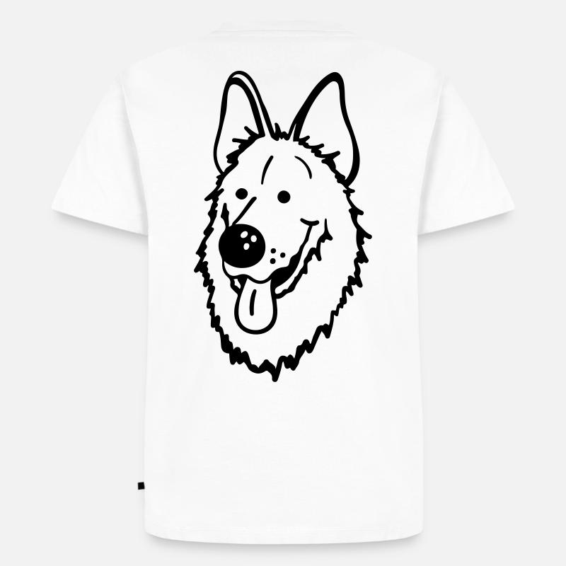 Lustiger Deutscher Schäferhund - Männer Premium Bio T-Shirt - Weiß