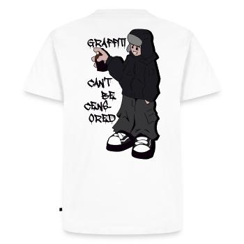 LES GRAFFITIS NE PEUVENT PAS ÊTRE CENSURÉS - T-shirt Premium bio Homme - blanc - Dos - Nico (187cm)