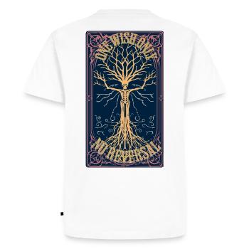 T-shirt Mystic Willow Wish Tarot - Esthétique sombre - T-shirt Premium bio Homme - blanc - Dos - Nico (187cm)
