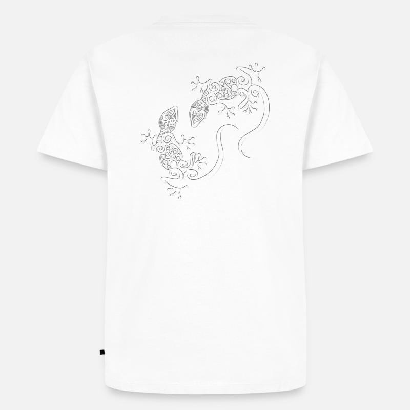 LIZARD - Männer Premium Bio T-Shirt - Weiß