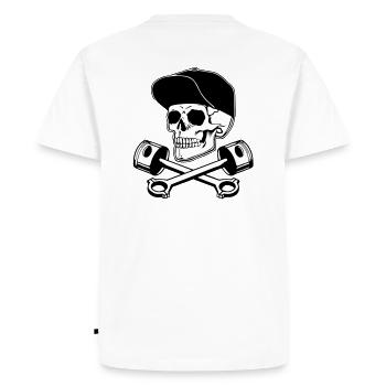 SKULL AND PISTONS - T-shirt Premium bio Homme - blanc - Dos - Nico (187cm)