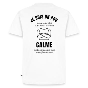 Je suis un pro - T-shirt Premium bio Homme - blanc - Dos - Nico (187cm)