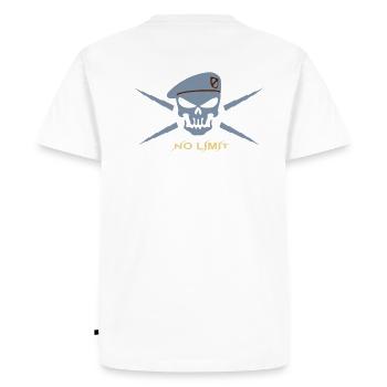 Tete de mort beret 2 - T-shirt Premium bio Homme - blanc - Dos - Nico (187cm)