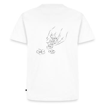 line art hand - T-shirt Premium bio Homme - blanc - Dos - Nico (187cm)