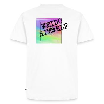 Weirdo himself - Men's Premium Organic T-Shirt - white - Back - Nico (187cm)