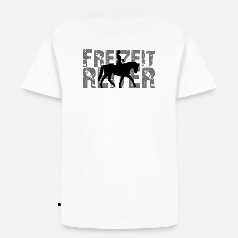 Freizeitreiter - Männer Premium Bio T-Shirt - Weiß