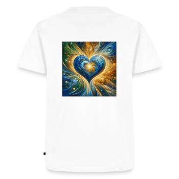 Rayonnement du cœur - T-shirt Premium bio Homme - blanc - Dos - Nico (187cm)
