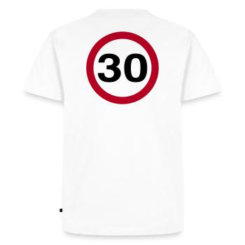 30mph Speed Limit Vector - choose design colours - Men's Premium Organic T-Shirt - white - Back - Nico (187cm)
