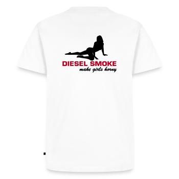 DIESEL SMOKE MAKE HORNY - T-shirt Premium bio Homme - blanc - Dos - Nico (187cm)