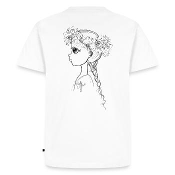 Blumenmaedchen sw - T-shirt Premium bio Homme - blanc - Dos - Nico (187cm)