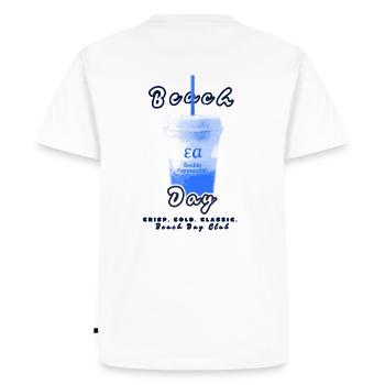 Beach Day Freddo Cappuccino - Men's Premium Organic T-Shirt - white - Back - Nico (187cm)