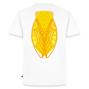 Yellow cicada - Men's Premium Organic T-Shirt - white - Back - Nico (187cm)