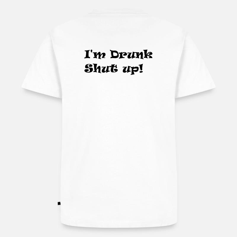 Ich bin betrunken - Männer Premium Bio T-Shirt - Weiß