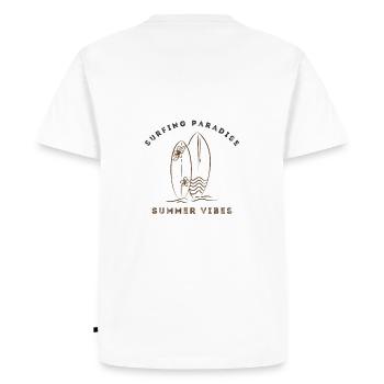 Surfing Paradies - Männer Premium Bio T-Shirt - Weiß - Hinten - Nico (187cm)