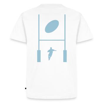 rugby_sport_design - Men's Premium Organic T-Shirt - white - Back - Nico (187cm)