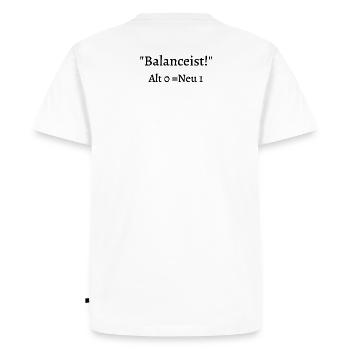 Balanciste #1Neu 5 n/b - T-shirt Premium bio Homme - blanc - Dos - Nico (187cm)