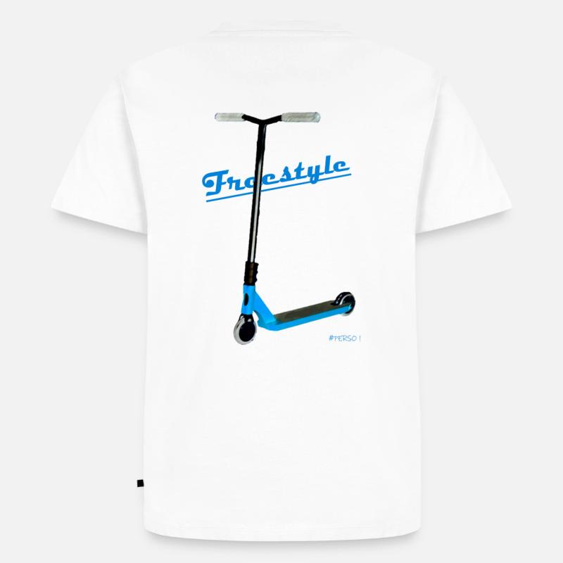 Blauer Roller - Männer Premium Bio T-Shirt - Weiß