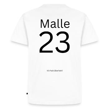 Mallorca Überlebender - Männer Premium Bio T-Shirt - Weiß - Hinten - Nico (187cm)