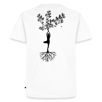 Silhouette nature and man - Men's Premium Organic T-Shirt - white - Back - Nico (187cm)