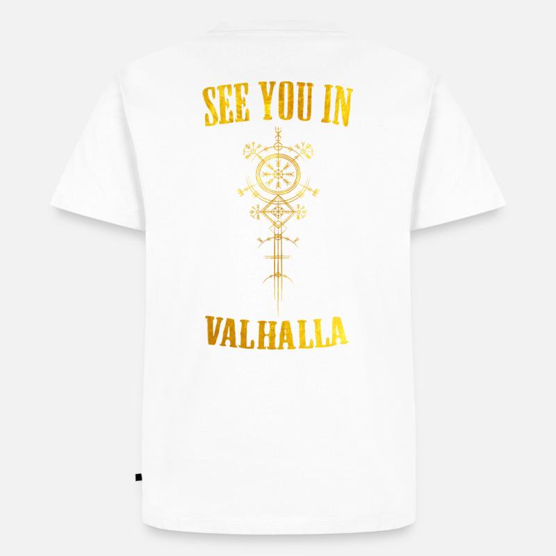 Wikinger Runen Nordisch Walhalla - Männer Premium Bio T-Shirt - Weiß