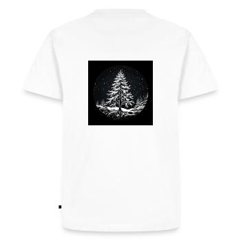 B&W Wintertree Design - Men's Premium Organic T-Shirt - white - Back - Nico (187cm)