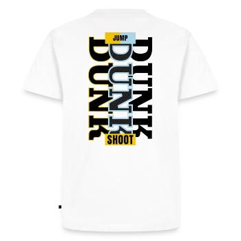 Jump Dunk Shoot - Männer Premium Bio T-Shirt - Weiß - Hinten - Nico (187cm)