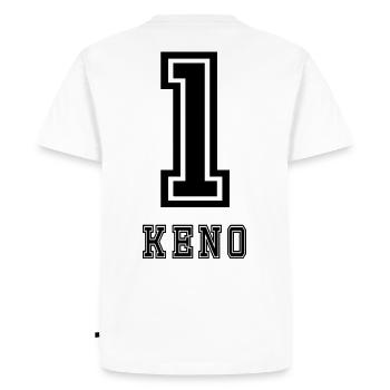 Keno Sport 1 - T-shirt Premium bio Homme - blanc - Dos - Nico (187cm)