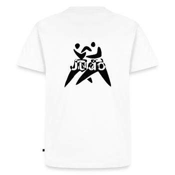 Judo dessin écriture au centre - T-shirt Premium bio Homme - blanc - Dos - Nico (187cm)