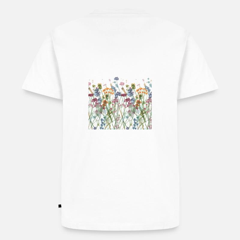Blumenwiese - Männer Premium Bio T-Shirt - Weiß