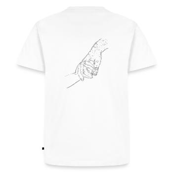 Daddy child hold hands - Men's Premium Organic T-Shirt - white - Back - Nico (187cm)