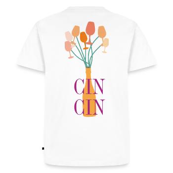 Typographie de l’apéritif - T-shirt Premium bio Homme - blanc - Dos - Nico (187cm)