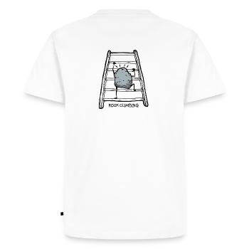 escalade - humour - T-Shirt Kletter - T-shirt Premium bio Homme - blanc - Dos - Nico (187cm)