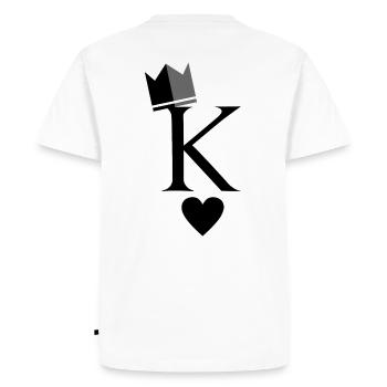 King Queen - conception de couple - T-shirt Premium bio Homme - blanc - Dos - Nico (187cm)