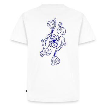 Koi in ink - Men's Premium Organic T-Shirt - white - Back - Nico (187cm)