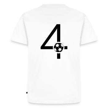 Fußball Trikot Nr. 4 - Männer Premium Bio T-Shirt - Weiß - Hinten - Nico (187cm)