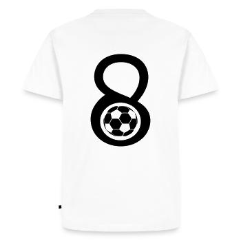 Fußball Trikot Nr. 8 - Männer Premium Bio T-Shirt - Weiß - Hinten - Nico (187cm)