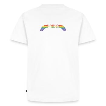 lgbtqi pride arc-en-ciel LGBT lgbtqi queer - T-shirt Premium bio Homme - blanc - Dos - Nico (187cm)